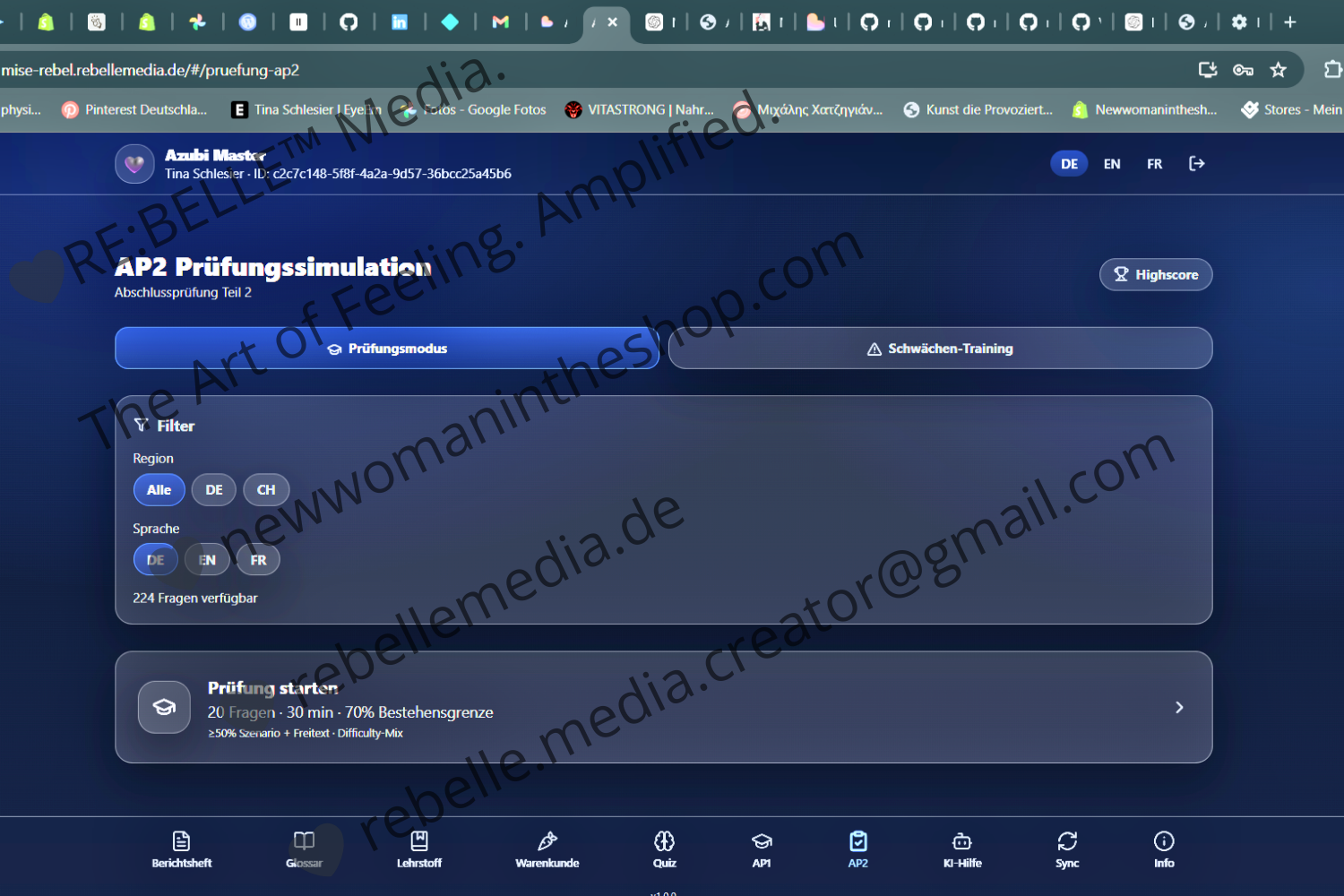 Screen: AP1/AP2 Prüfungssimulator